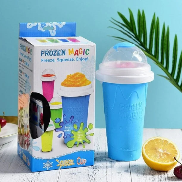 Slushy Maker Cup, Magic Quick Frozen Slushy Maker Smoothies Cup Squeeze Cup Double Layer Cooling Cup, Homemade Slushy Cup Ice Cream Maker With Lids And Straws For All Age