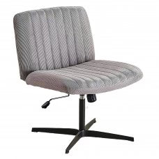 Criss Cross Office Chair, Wide Armless Adjustable Swivel Chair, Velvet Upholstery, Stationary Base, No Wheels, Ideal for Home or Office