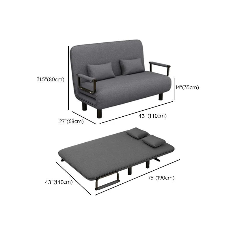 Tittle: 3-in-1 Convertible Folding Sofa Bed with Adjustable Backrest and Pillow, Comfortable Loveseat or Lounge Chair for Living Room, Bedroom, or Home Office (Grey)