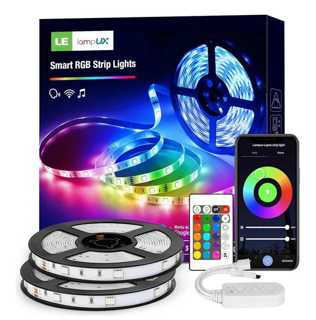 LE Smart LED Light Strip Support for 2.4Ghz Wifi, APP Control 32.8ft light strips Sync with Music, 5050 LED Lights Strip with Color Changing for Bedroom, Kitchen, TV, Home and Party