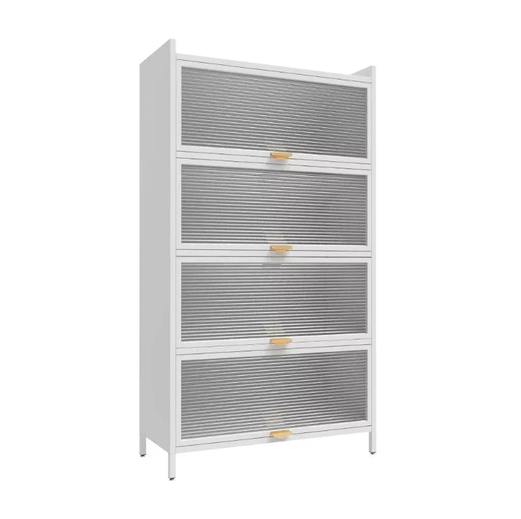 Multi - Level Storage Kitchen Pantry Storage Cabinet, Freestanding Kitchen Bakers Rack, Metal Material for Dining, Living and Office (4 Flip Doors with 5 Levels, 5 Flip Doors with 6 Levels )