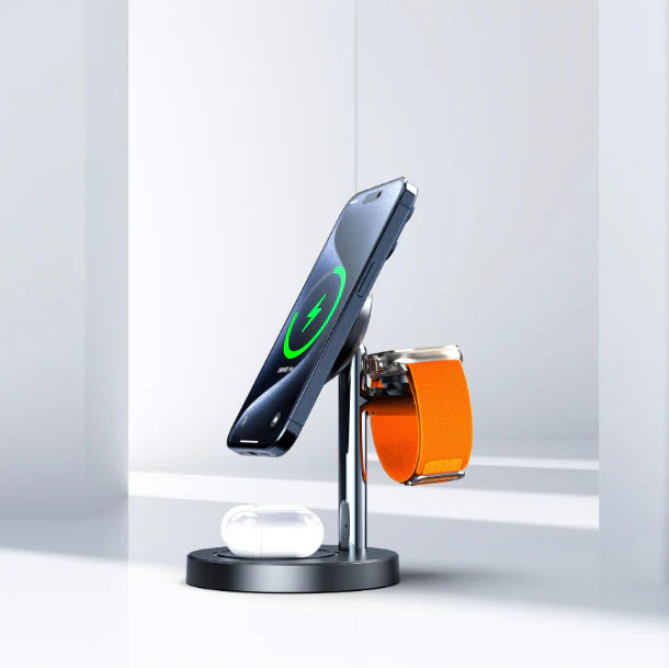 3 in 1 Charging Station for Apple Devices 15W Fast Mag-Safe Charger Stand Magnetic Wireless Charger Station for iPhone16 15 14 13 12 Pro/Pro Max/Plus/Mini AirPods 2/3/Pro iWatch Ultra/8/7/SE/6/5/4/3/2