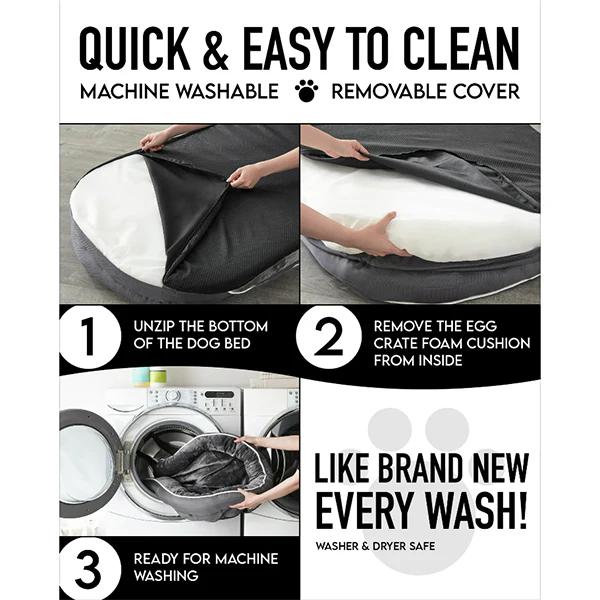 Ophanie 22" and 42" Orthopedic Dog Bed for Small and Large Dogs – Sofa-Style with Plush Washable Cover, 4-Sided Bolsters & Non-Slip Base