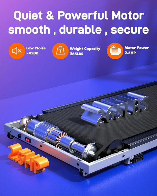 Yagud Walking Pad Under Desk Treadmill with Incline, Portable Small Treadmills for Home with Remote Control, Walking Pad Treadmill with Manual Incline, LED Display, 265LBS Weight Capacity