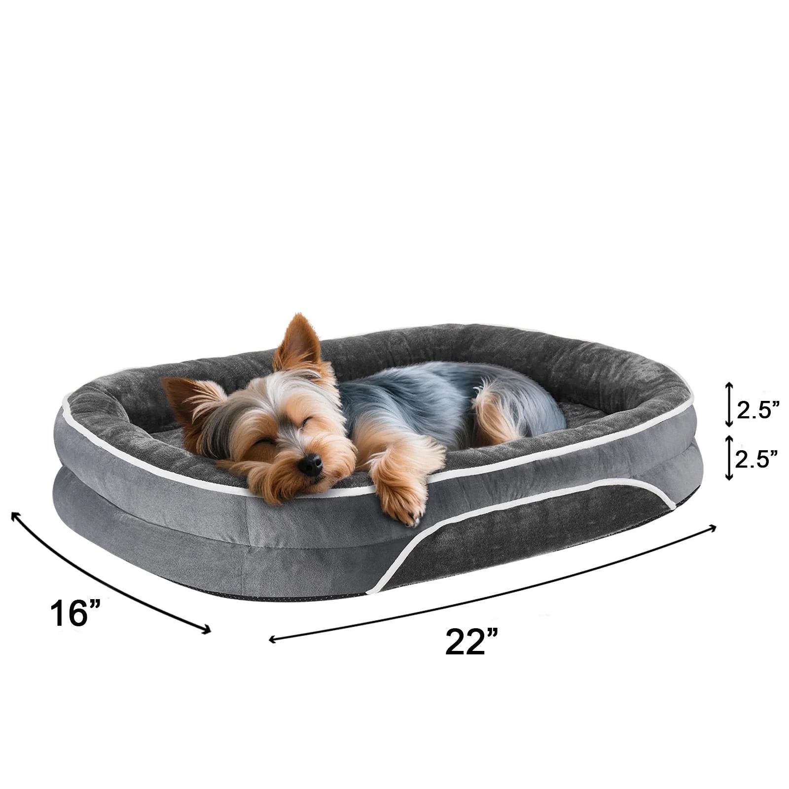 Ophanie 22" and 42" Orthopedic Dog Bed for Small and Large Dogs – Sofa-Style with Plush Washable Cover, 4-Sided Bolsters & Non-Slip Base