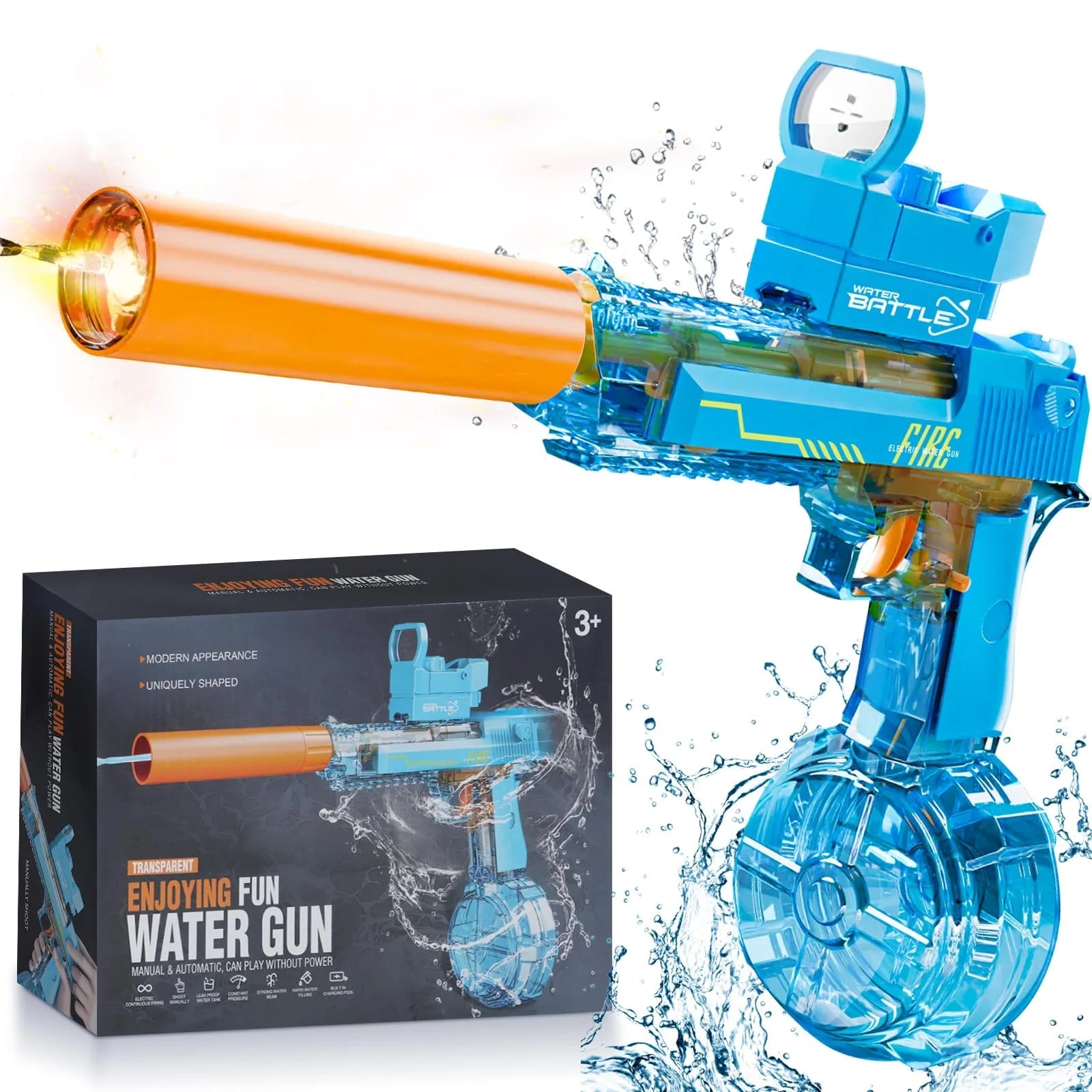 Electric Water Blaster for Kids Automatic Water Toy with 32FT Spray Distance High-Capacity Design Ideal for Pool Parties, Beach, Backyard & Summer Outdoor Play