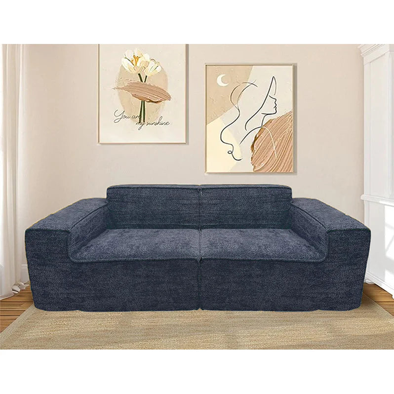 Teddy Compression Sofa Upholstered Loveseat For Three Person, High Rebound Density Sponge Sofa for Living Room, Bedroom, Apartment or Office, 204cm