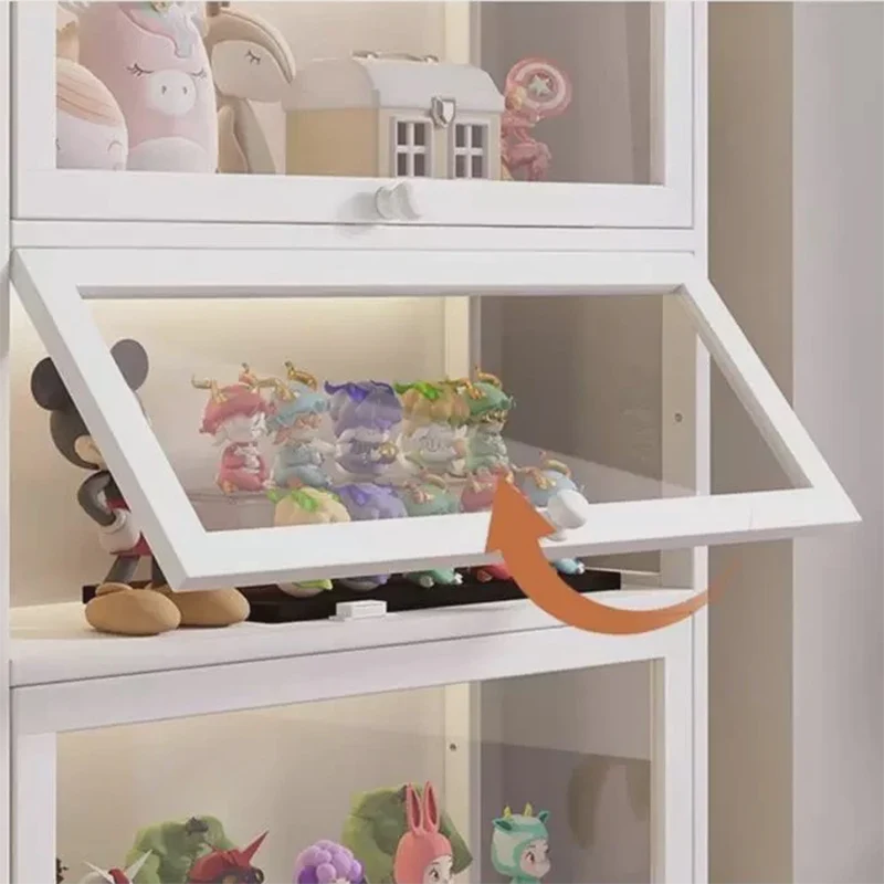 5-Tier Figure Display Cabinet, Glass Display Case for Collectables, Living Room Showcase, Transparent and Dustproof on Three Sides, Strong Load-Bearing