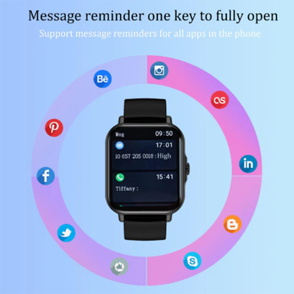 Smart Watch with Bluetooth Calling (Receive & Dial) For Unisex– Latest 1.83" TFT HD Touch Screen, Compatible with Android and iPhone, Fitness Tracker with Text Notifications, Heart Rate Monitor, AI Voice Assistant, Blood Pressure and Sleep Tracking