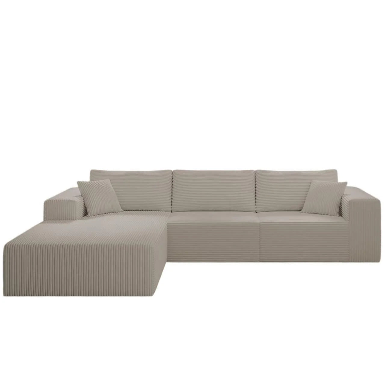 Teddy Compression Sofa Upholstered Velvet Chaise longue sofa For Four Person, High Rebound Density Sponge Sofa for Living Room, Bedroom, Apartment or Office, 284cm