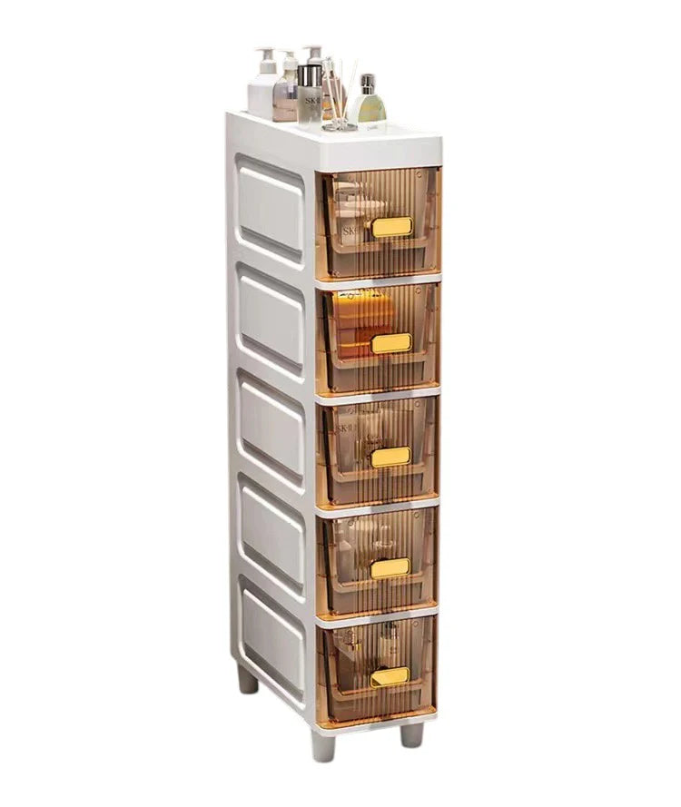 5-Tier Bathroom Storage Cabinet, Narrow Bathroom Cabinet with 5 Tier Narrow Storage Drawers for Kitchen, Bathroom Corner and Small Narrow Space