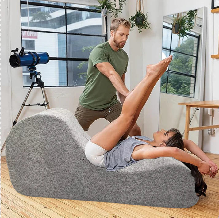 Compression Sofa - Styled Ergonomic Velvet Chaise Lounge Chair – Perfect for Yoga, Stretching, Relaxation, and Exercise