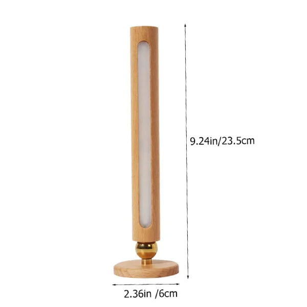 2pcs Rotatable Wooden Led Wall Lamp Magnetic USB Rechargeable Wall Sconces Battery Operated Led Night Light for Household (Beech Wood)
