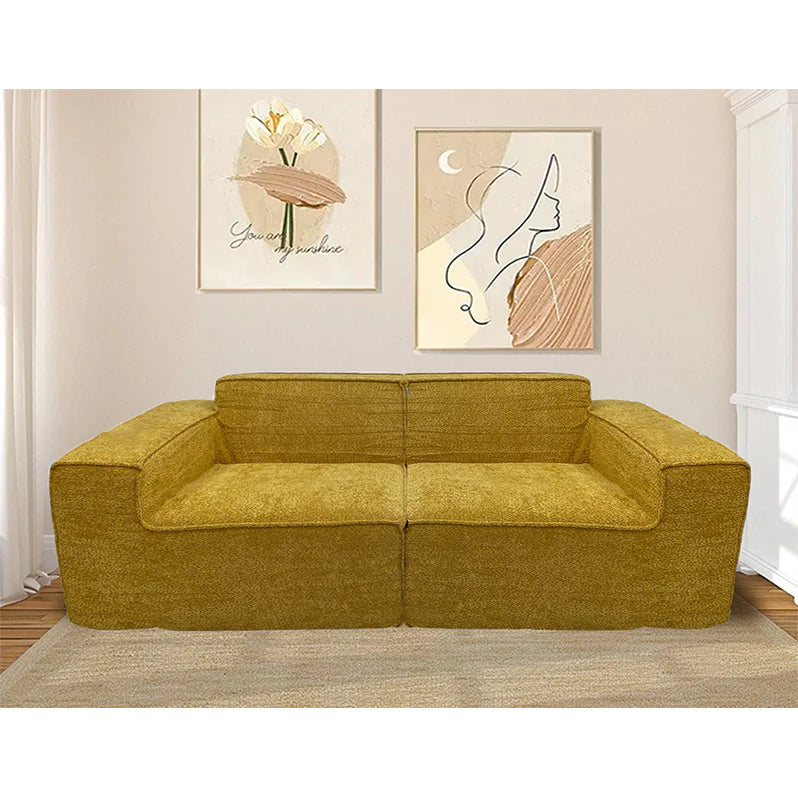 Teddy Compression Sofa Upholstered Loveseat For Three Person, High Rebound Density Sponge Sofa for Living Room, Bedroom, Apartment or Office, 204cm