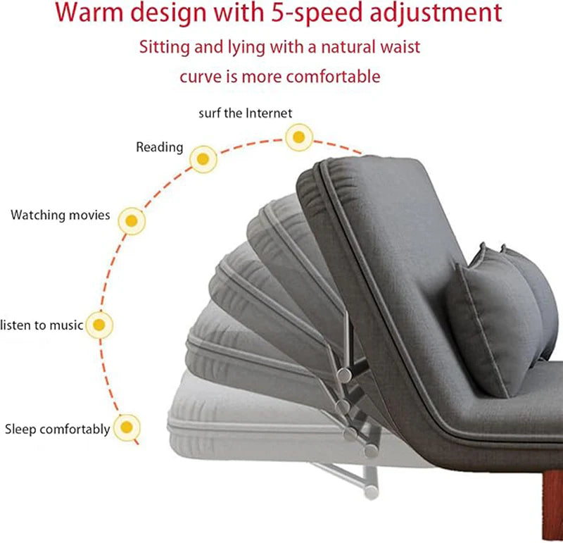 Tittle: 3-in-1 Convertible Folding Sofa Bed with Adjustable Backrest and Pillow, Comfortable Loveseat or Lounge Chair for Living Room, Bedroom, or Home Office (Grey)