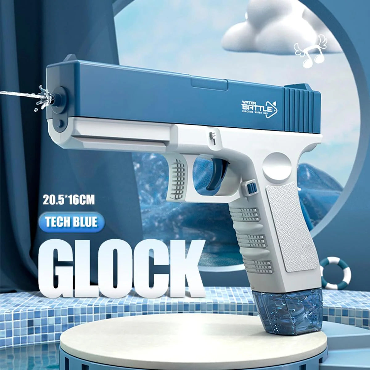 Electric Automatic Water Gun- 492 CC Dual Tank, for Adults & Kids, Ideal for Pool, Beach & Outdoor Summer Fun