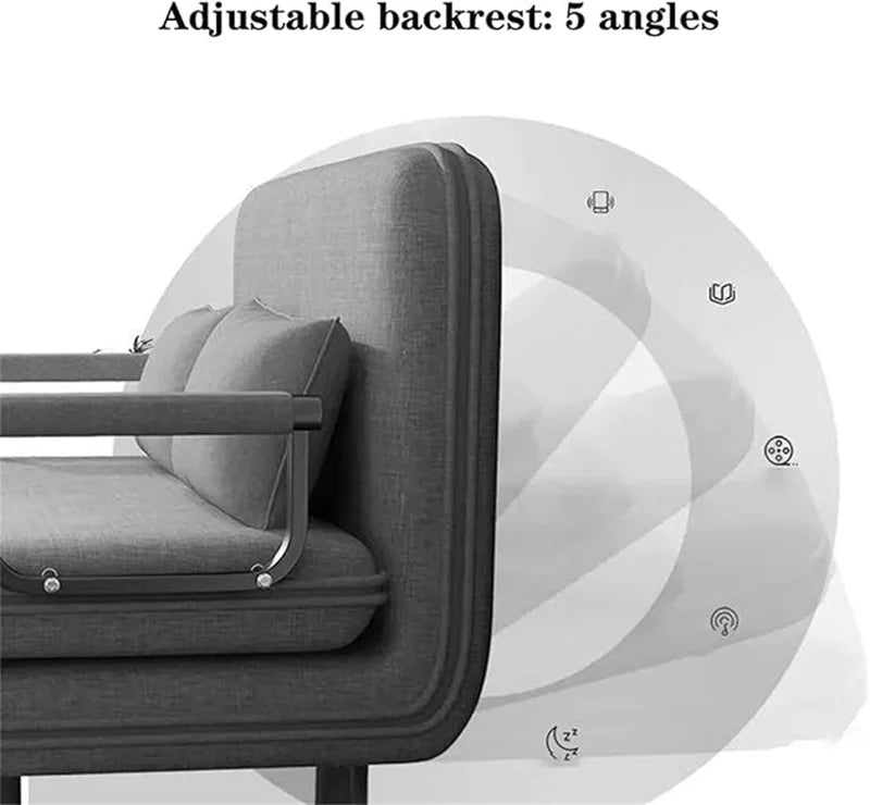 Tittle: 3-in-1 Convertible Folding Sofa Bed with Adjustable Backrest and Pillow, Comfortable Loveseat or Lounge Chair for Living Room, Bedroom, or Home Office (Grey)