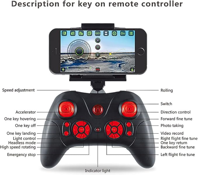 RC Drone Wifi Remote Control Airplane Selfie Quadcopter with 4K HD Camera