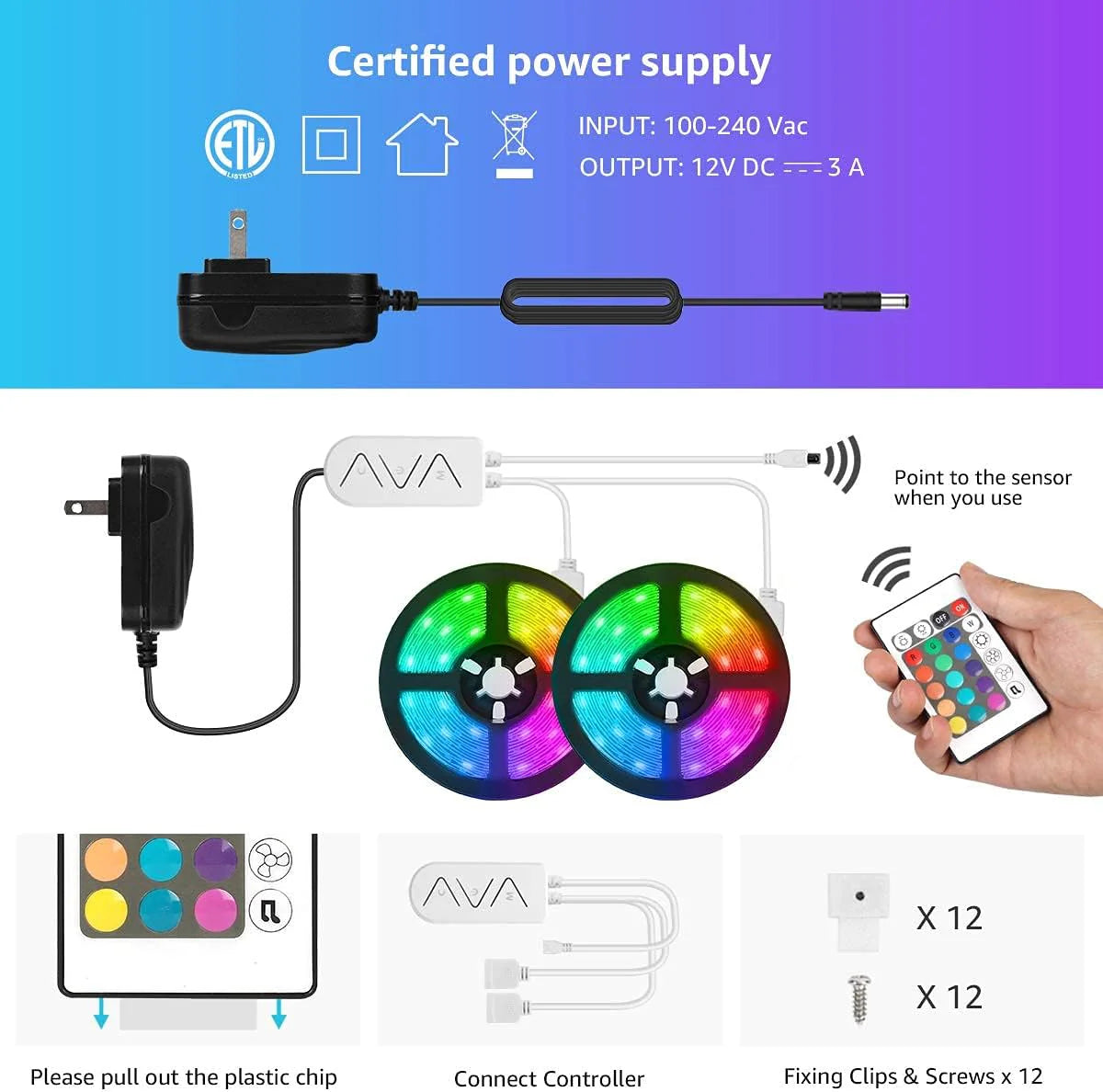 LE Smart LED Light Strip Support for 2.4Ghz Wifi, APP Control 32.8ft light strips Sync with Music, 5050 LED Lights Strip with Color Changing for Bedroom, Kitchen, TV, Home and Party