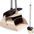 Mosuch Broom and Dustpan Set Extendable Long Handle Brooms Upright Standing Dustpans Lightweight Stainless Self-Clean Soft Broom Combo for Home Indoor Kitchen Lobby Office Living Room