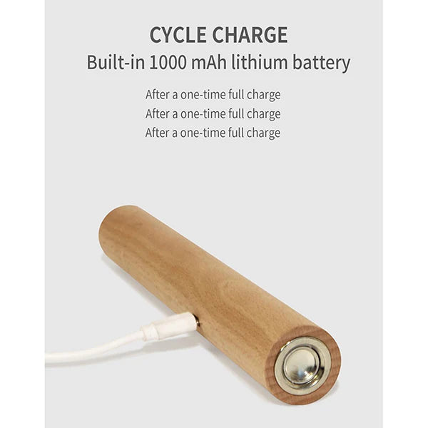 2pcs Rotatable Wooden Led Wall Lamp Magnetic USB Rechargeable Wall Sconces Battery Operated Led Night Light for Household (Beech Wood)