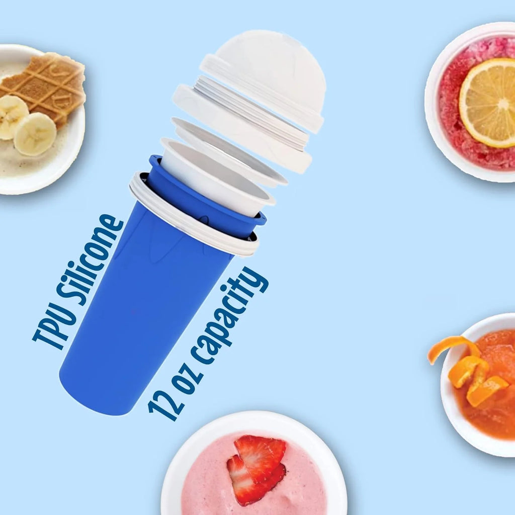 Slushy Maker Cup, Magic Quick Frozen Slushy Maker Smoothies Cup Squeeze Cup Double Layer Cooling Cup, Homemade Slushy Cup Ice Cream Maker With Lids And Straws For All Age