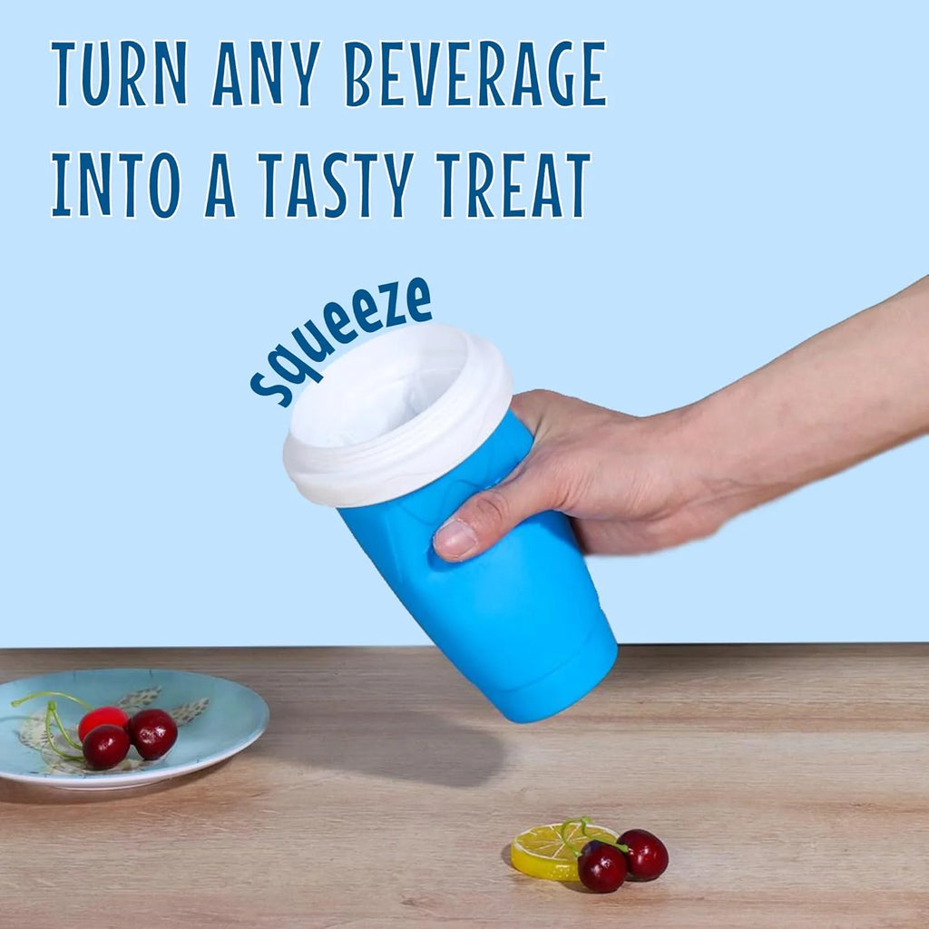 Slushy Maker Cup, Magic Quick Frozen Slushy Maker Smoothies Cup Squeeze Cup Double Layer Cooling Cup, Homemade Slushy Cup Ice Cream Maker With Lids And Straws For All Age