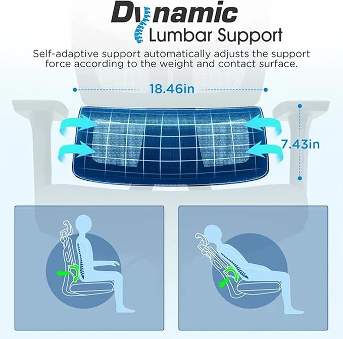 Ergonomic Office Chair, Height Adjustable Desk Chair and Gaming Chair with Lift Function, Lumbar Support for Home, Office (Black)