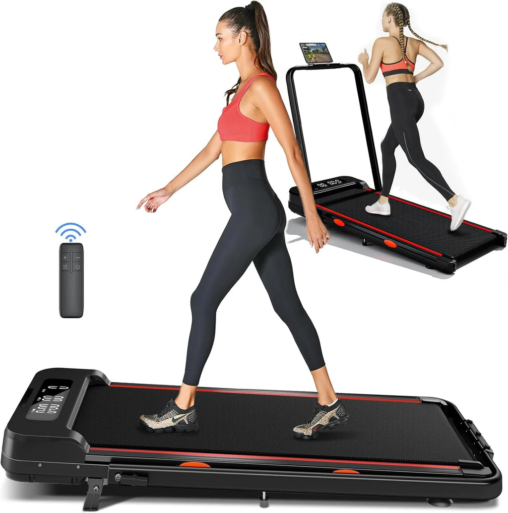 Walking Pad with Incline, Under Desk Treadmill for Home Office, Walking Pad with Handle Bar, 3 in 1 Folding Treadmill with LED Display Wristband Remote Control, 2.5 HP, 300 lbs Capacity