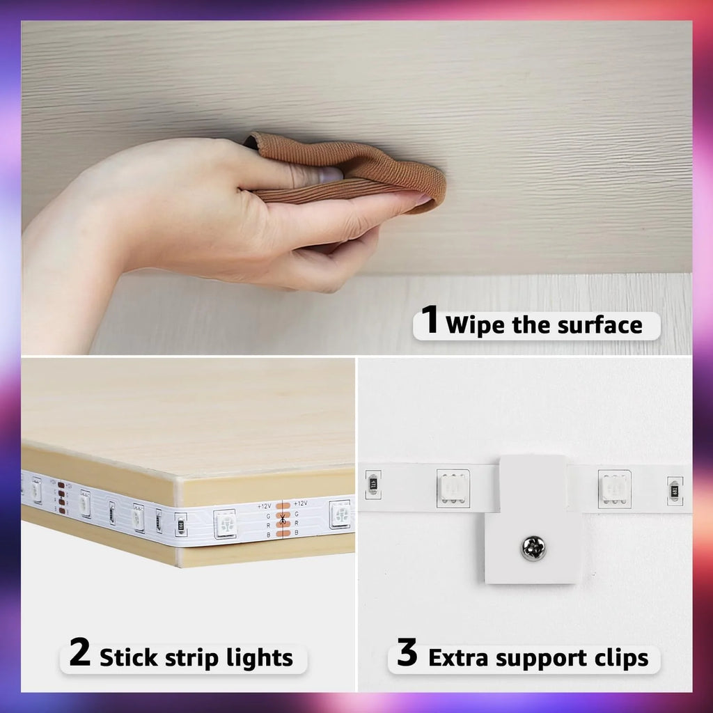 LE Smart LED Light Strip Support for 2.4Ghz Wifi, APP Control 32.8ft light strips Sync with Music, 5050 LED Lights Strip with Color Changing for Bedroom, Kitchen, TV, Home and Party