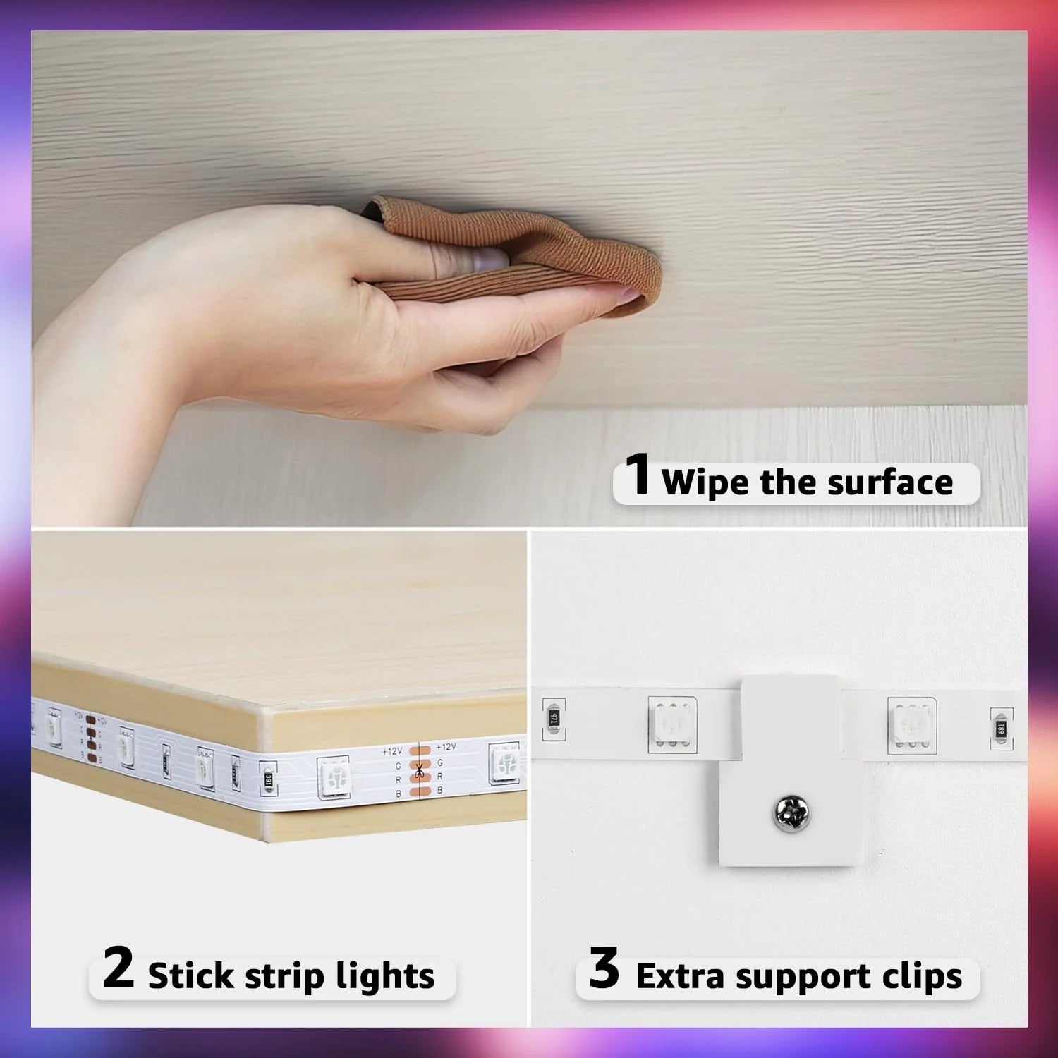 LE Smart LED Light Strip Support for 2.4Ghz Wifi, APP Control 32.8ft light strips Sync with Music, 5050 LED Lights Strip with Color Changing for Bedroom, Kitchen, TV, Home and Party