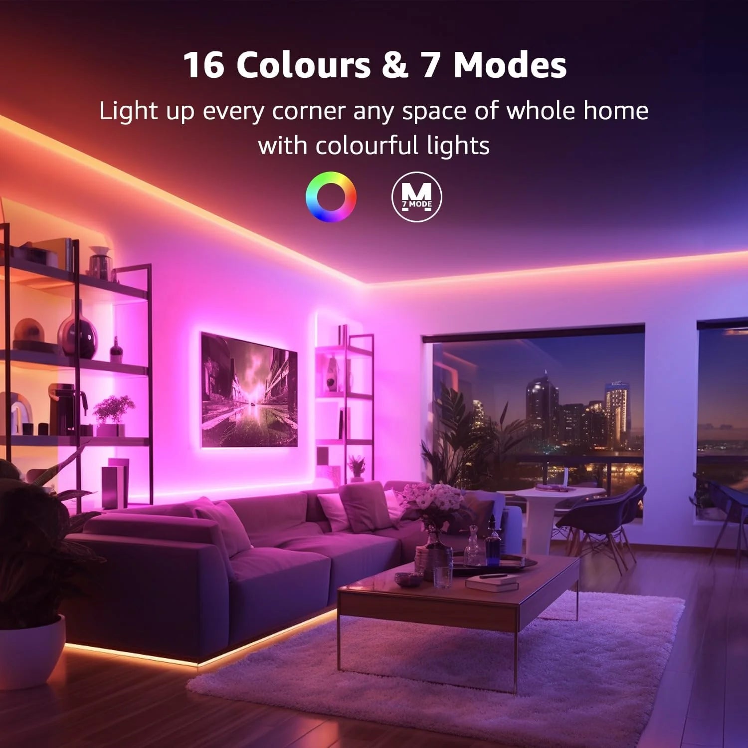 LE Smart LED Light Strip Support for 2.4Ghz Wifi, APP Control 32.8ft light strips Sync with Music, 5050 LED Lights Strip with Color Changing for Bedroom, Kitchen, TV, Home and Party