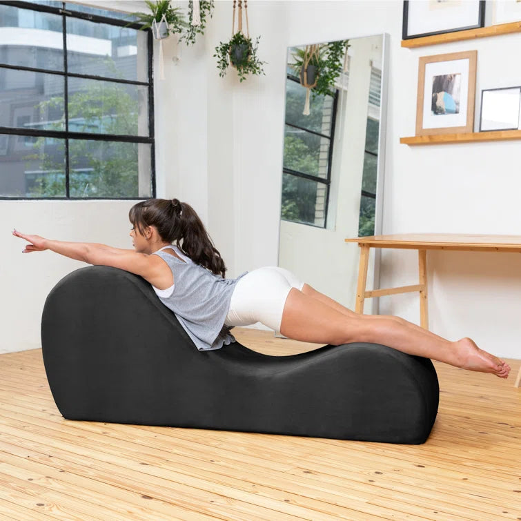 Compression Sofa - Styled Ergonomic Velvet Chaise Lounge Chair – Perfect for Yoga, Stretching, Relaxation, and Exercise