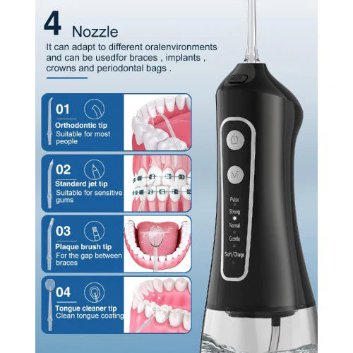 Portable Electric Water Flosser with 5 Pressure Modes and 300ml Water Tank for Oral Care, USB Rechargeable for Teeth, Gums, Braces, Dental Care