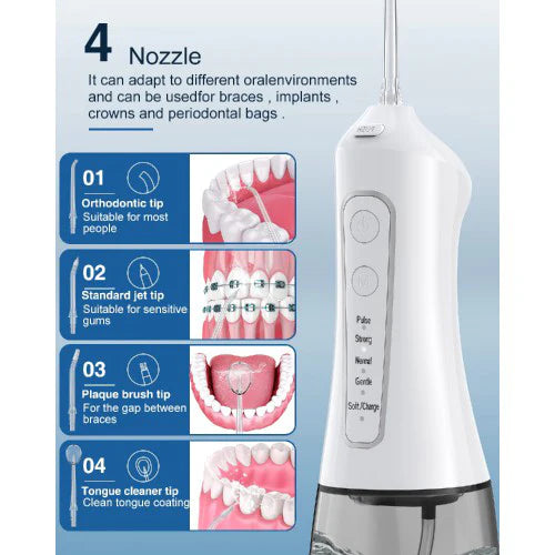Portable Electric Water Flosser with 5 Pressure Modes and 300ml Water Tank for Oral Care, USB Rechargeable for Teeth, Gums, Braces, Dental Care