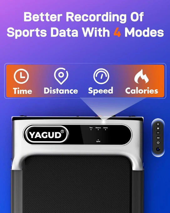 Yagud Walking Pad Under Desk Treadmill with Incline, Portable Small Treadmills for Home with Remote Control, Walking Pad Treadmill with Manual Incline, LED Display, 265LBS Weight Capacity