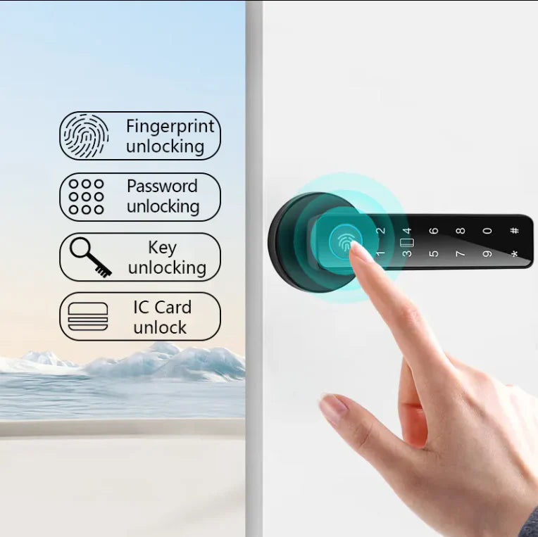 Electronic Smart Home Door Lock, Wireless Biometric Fingerprint Room Door Lock（Double Lock）