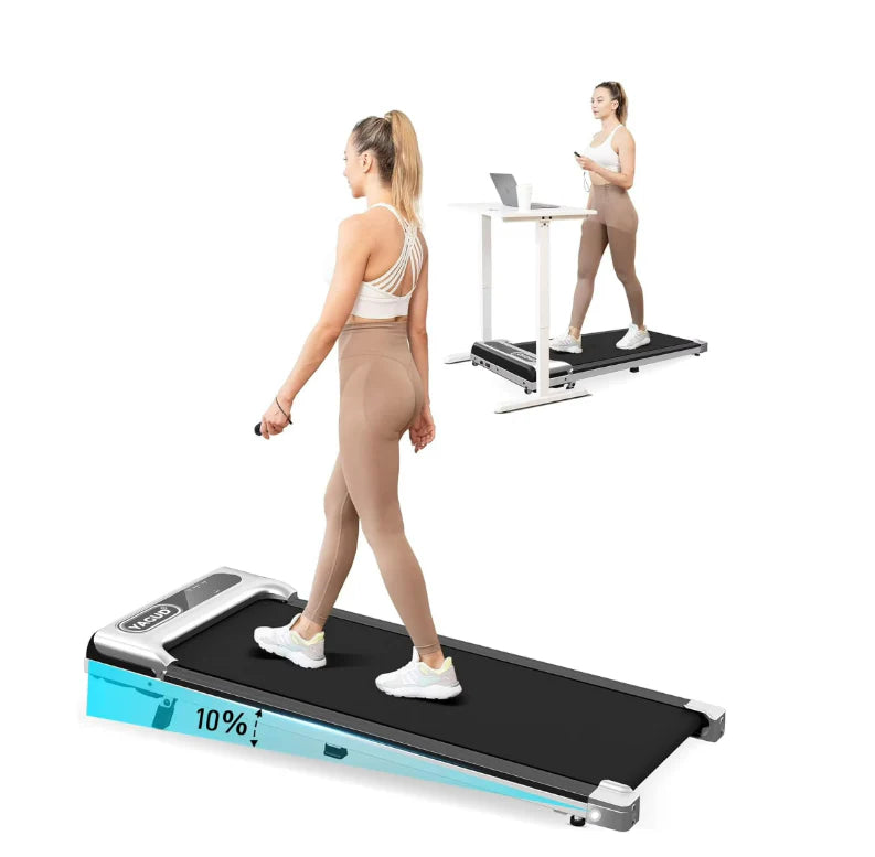 Yagud Walking Pad Under Desk Treadmill with Incline, Portable Small Treadmills for Home with Remote Control, Walking Pad Treadmill with Manual Incline, LED Display, 265LBS Weight Capacity